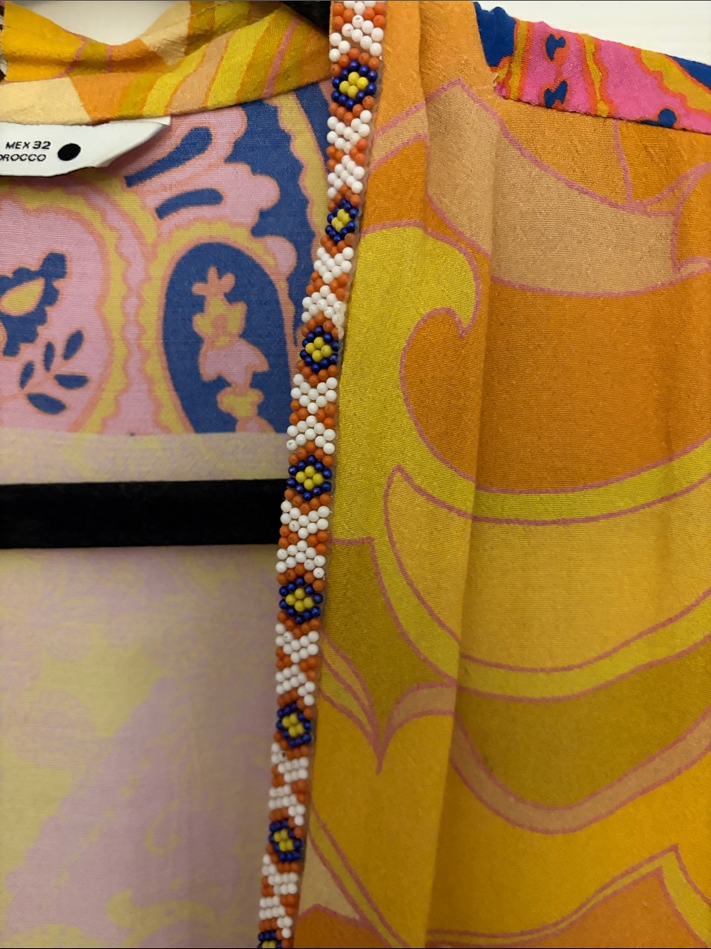 Zara Boho Mixed-Print Kimono-Style Dress- Pink & Orange - Picture 4 of 4